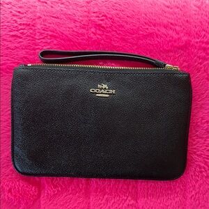 Coach Black Leather Clutch/Wristlet